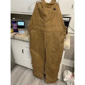 Timberland PRO Womens XL Regular Brown Duck Canvas Quilt Insulated Bib Overalls